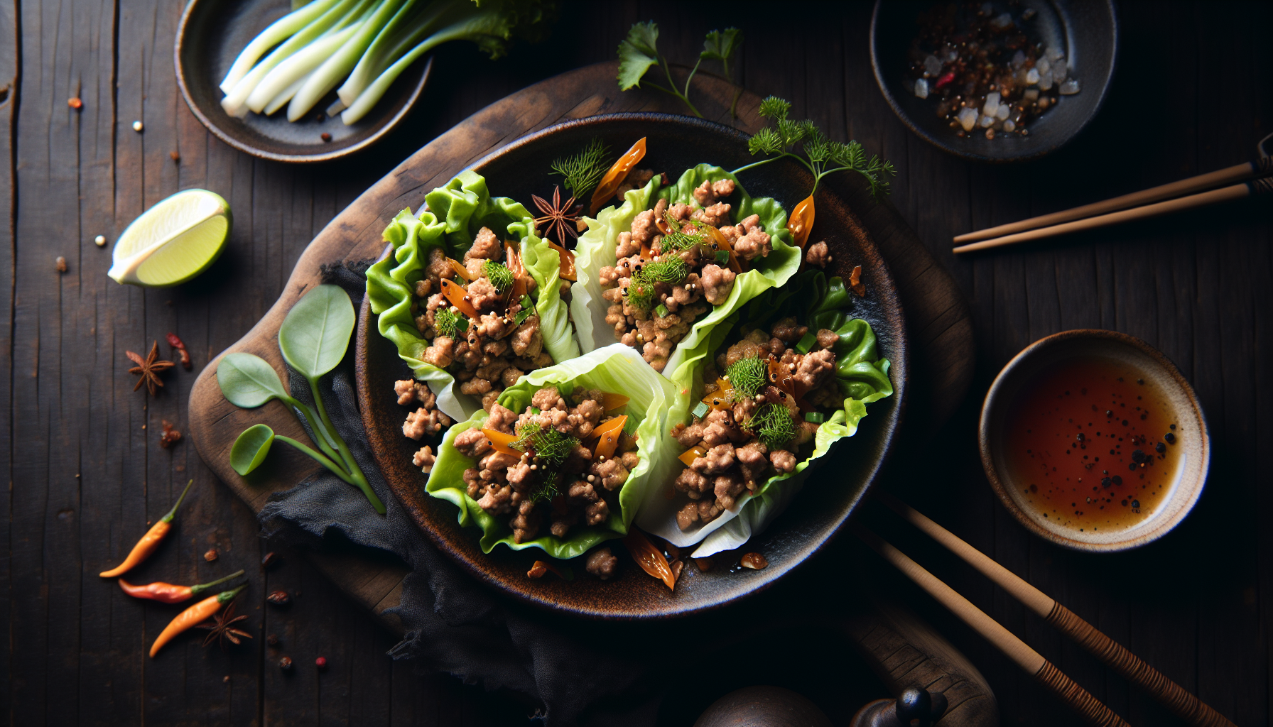 Asian Pork Mince Lettuce Wraps