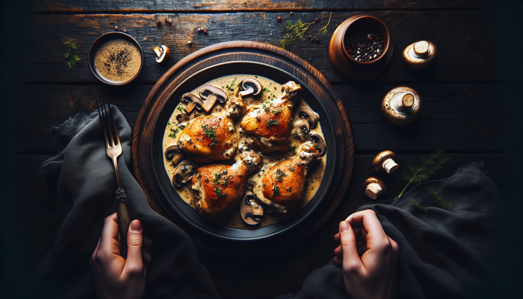 Chicken Thighs with Creamy Mushroom Sauce