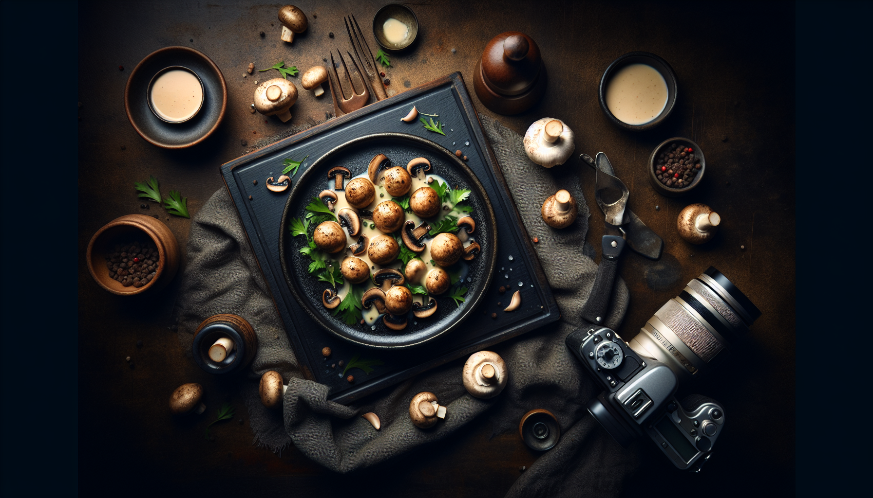 Creamy Garlic Mushrooms on... Nothing