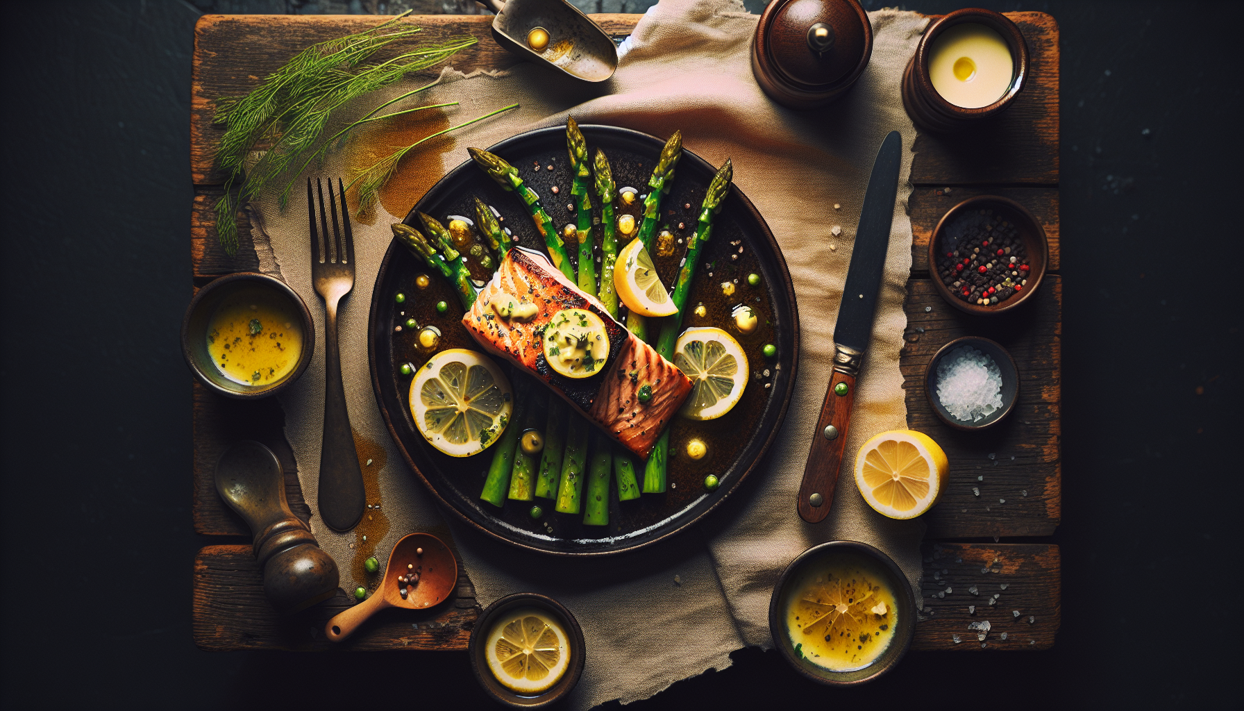 Salmon with Lemon Butter and Asparagus